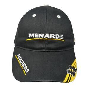 Menards Strapback Baseball Cap Black One Size Adjustable Embroidered Seba